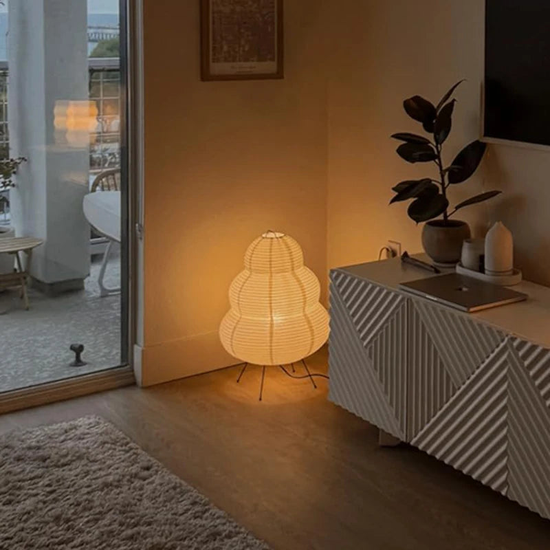 Japanese Curvy Floor Lantern Lamp