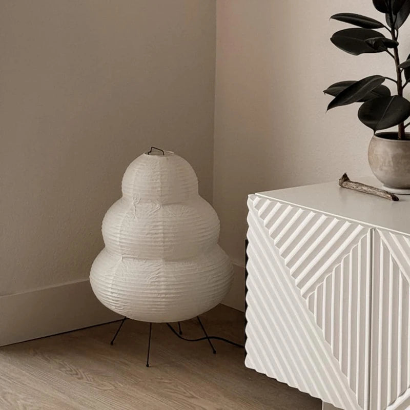 Japanese Curvy Floor Lantern Lamp